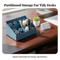 Multicompartment Company stamp Storage Box Space Saving stamp Storage Container Large Capacity Stamp Holder long-finaling for Accountants, Business Owners, educators, Desk, Safe, Craft Room, School