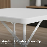 Space-Saving Square Folding Table Foldable Design foldable Square Table Portable Household Furniture Easy to stow for Game players, Apartment Dwellers, Small Spaces, Dormitory, Outdoors, Outdoor Activities