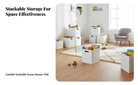 Cubby Bin Large Capacity Storage Box Stackable for children' Room, Parents