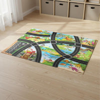 Toy Car Parking Playmat Large Size Road Traffic Playmat Sparks Imagination City Road Play Mat for Children, Young Children