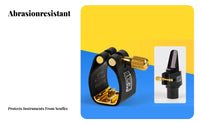snug-fit Saxophsingle Ligature Good Vibration Alto Sax Ligature long-lasting Wind Instrument Accessory Easy to Use for Saxophonists, Clarinetists, Music Students, individual Practice, onstage Performance, Band Rehearsal, Recording Studio
