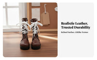 Doll Ankle Boots PU Leather 60cm Doll Shoes Fashionable Design Miniature Utility Boots for BJD Hobbyists