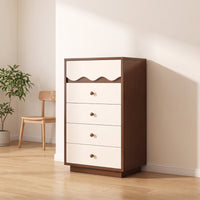 Five-Drawer Cabinet Living Room Sideboard Wood-Grain Storage Cabinet for Apartment
