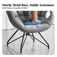 Swivel Function Rotating Upholstered Chair Minimalist Design Tufted Tub Chair Modern Design Lounge Seating Ergonomic Backrest for Home Workers, Homeowners, Parents, Balcony, Living Room, Reading Nook, Small Areas