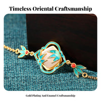 Chinese Design Bamboo Bracelet Adjustable Length Imitation Jade Enamel Bracelet