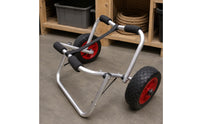 Treaded Wheels Kayak Cart Foam-Padded Handles Wheeled Kayak Cart Securing Strap Watercraft Trolley Triangular Support