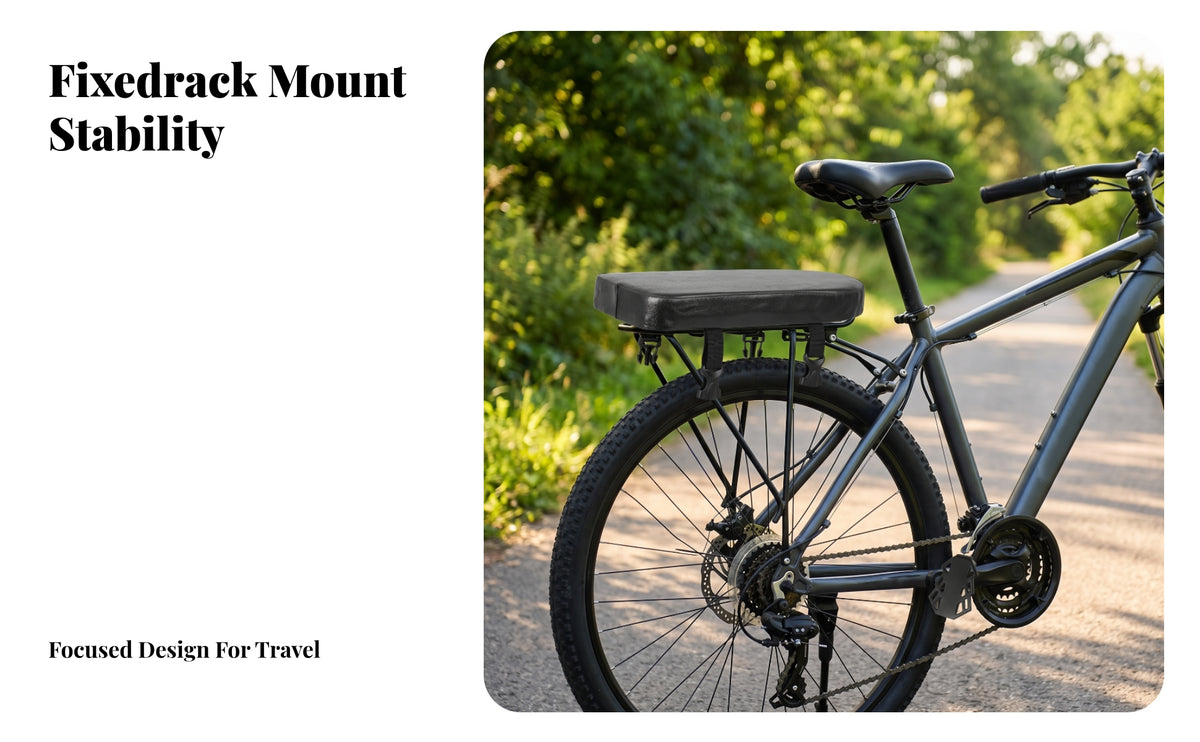 Bike Rear Seat Cushion | Smooth Leather-Like Cover, Easy to Install, Rear Bike Seat Cushion, for Family Rides