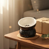 Ceramic Cat Food Bowl Detachable Design Cat Food and Water Bowl Set Easy to Clean Raised Ceramic Pet Bowl for Flat-Faced Cats, Small Dogs