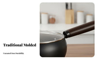 Hand Hammered Iron Wok Uncoated Chinese Wok Stir Fry Pan with Lid No Coating Deep Cooking Pot Non-Stick