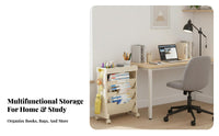Under-Desk Book Trolley Space-Saving Design 2-Tier Rolling Organizer for Bedroom