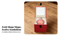 Red Finish Desktop Apple Decor Gold Stem Artificial Apple Ornament for Home Display
