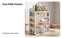 Large Capacity Multi-Drawer Cosmetic Trolley Space-Saving Design Makeup Organizer particle-resistantprotective Drawers Vanity Cabinet Multifunctional Use for cosmetic Lovers, Students, Homeowners, changing area, Small Apartments, Home Salon, Bathroom