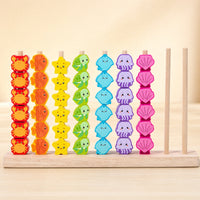 Fine Motor Skills Lacing Toy with Wooden Wand Colorful Wooden Peg Board Toy Multifunctional Shape Matching Board Hand-Eye Coordination for Kindergarten