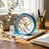 Minimalist Desktop Clock Modern Analog Desk Clock Compact Home Decor for Bedside Table, Living Room, Entryway