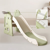 Foldable Indoor Toddler Slide Easy to Climb Toddler Playset with Basketball Hoop Freestanding Slide with Basketball Hoop Plastic for Toddlers, Children