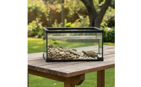 Spotted Gecko Enclosure Integrated Feeding Port Panoramic Glass Enclosure Mini Amphibian Terrarium Sturdy Construction