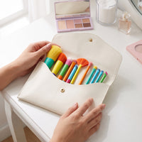 10-Piece Dopamine Rainbow Makeup Brush Set with Ultra-Soft Bristles for Face and Eyes
