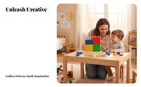 72 Pieces Rainbow Pattern Block Set Stimulates Creativity Rainbow Assembling Toy Wooden Building Blocks Boosts Creativity