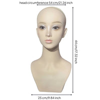 Female Mannequin Head with Shoulder Realistic Hairpiece Head Sturdy Beauty Display