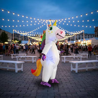 Inflatable animal Costume Tail Mythical Horse Character Costume Front Zipper for Adults