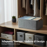 Space Saving Foldable cloth Box Large Capacity foldable Shelf container Stackable Closet Organizer Compartmentalized for Students, homeowners, Parents, Wardrobe, Bedroom, Shelves, Living Room