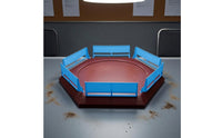Concentric Rings Hexagonal Rotating Arena Raised Rim Plastic Battle Arena