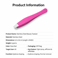 Precision Tweezers for Eyebrows, Stainless Steel Pointed Tip Plucking Tool for Facial Hair Women and Men, Ingrown Removal