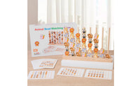 Wooden Bead Sequencing Toy Educational Bead Game with Pattern Cards Animal Matching Game Educational Wooden Stacking Toy STEM