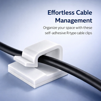 100 Pack Self Adhesive Cable Clips R- Organizers, Wire Management Clips for Home Office Desk