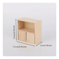 Unfinished Miniature Wooden Cabinet DIY Dollhouse Cabinet Paintable Dollhouse Cupboard Realistic for Collectors