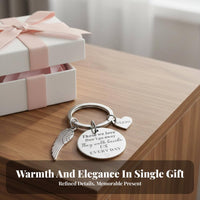 Stainless Steel Keychain Rust-Proof Engraved Mom Keychain for Christmas