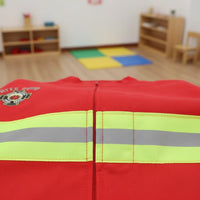With Accessories Kids Fireman Uniform Educational Firefighter Costume Set Reflective Stripes Children's Apparel for Halloween, Parties