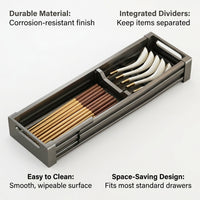 Drawer Dish Organiser, Kitchen Cupboard Storage Organiser, Plate Rack Space Saving, Kitchen Drawer Storage, Cupboard Tidy, Metal Plate Organiser