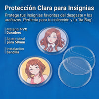 Round Transparent PVC Badge, Photocard Holder for ID, Plastic Protector for Identification Badges, Use at Events