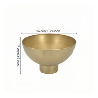 Gold Metal Planter with Pedestal Tabletop Bowl Planter Decorative Table Centerpiece Wide-Mouth for Indoor