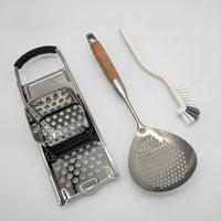 3 Pieces Grater and Spoon Set Stainless Steel Cooking Utensils Sturdy Kitchen Tools for Home Cooks