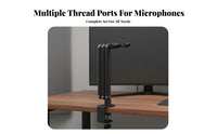 360° Rotation Desktop Audio Recorder Arm Stable Support Audio Recorder Arm Stand Heavy Duty Construction Clamp-on Desk Mic Stand Space Saving for Streamers, Podcasters, Content Creators, Live Broadcasting, Home Studio, Gaming Setup, Office