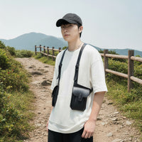 Hands-Unrestricted Chest Bag with Adjustable Harness Slim Chest Bag with Harness Pack Ambidextrous for Commuting