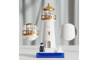 Lighthouse Night Light Tabletop Lighthouse Lamp Night Light with Sailor Figurine Ambient Sculptural for Bedroom, Bedside Table
