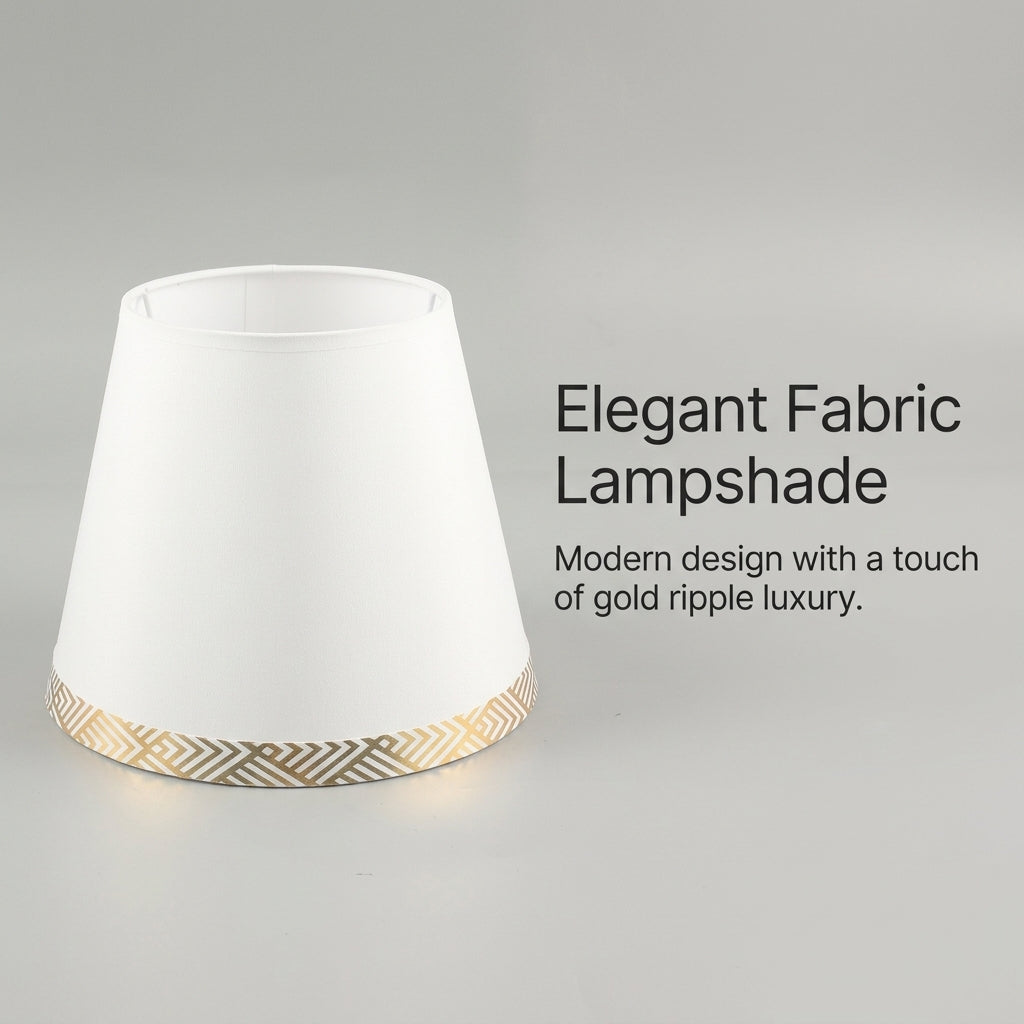 Textile Lampshade with Gold Trim for Ceiling Lights and Pendant Lamps, Shade for Table and Floor Modern for Bedrooms