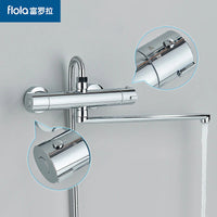 Flola Brass Thermostatic Bathtub Faucet with Hand Shower, Wall Mounted, Model A897YG