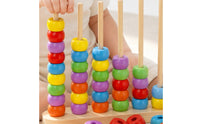 Child-Centered Bead Matching Toy Stacking Bead Sorting Board with Rods Educational Developmental for Homeschool