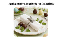 Metal Hare Napkin Holder Sturdy Alloy Bunny Napkin Holder Easy to Clean Easter Bunny Table Decoration for Homemakers, Banquets, Restaurants, Weddings