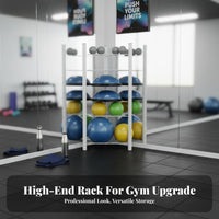 Space-Saving Balance Ball Storage Rack Sturdy Construction Exercise Ball Display Stand High Capacity Vertical Storage Rack Stable Design for Fitness Studio Operators