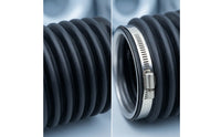 Marine Bellows Sleeve Corrugated Bellows Tube with Clamps Flexible for Boat Owners, Mechanics
