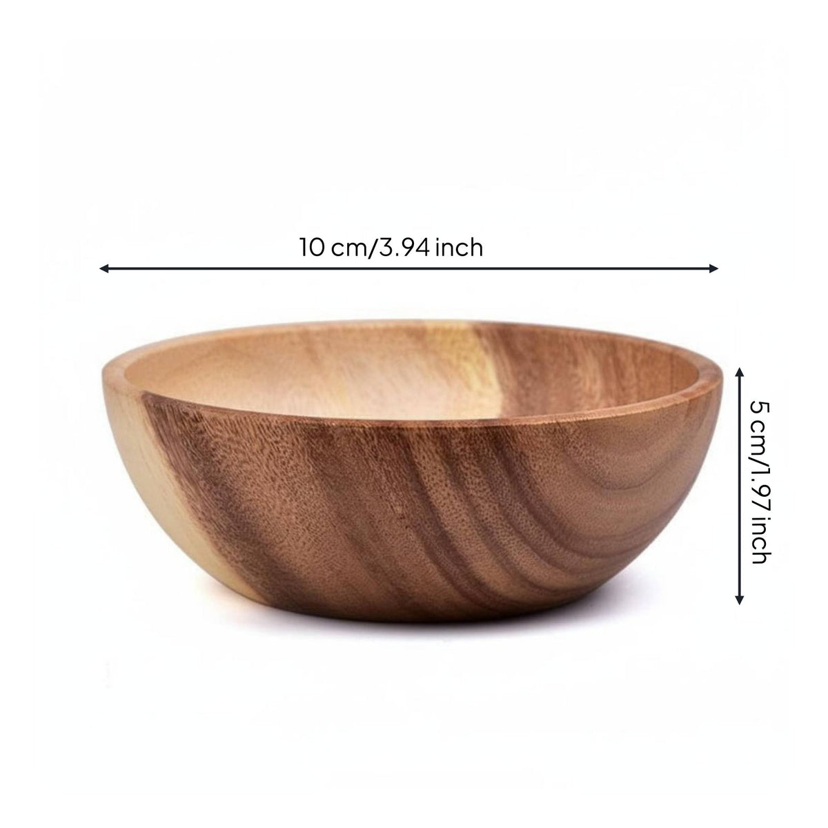 Acacia Wood Bowl Japanese Style Soup Bowl Smooth Surface Tableware for Kids
