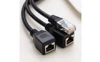 One-to-Two RJ45 Splitter Cable Shielded Ethernet Adapter Cable Wired Networking Equipment Pure Copper for Office Wiring