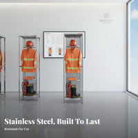 Firefighter Gear Rack Stainless Steel Construction Turnout Gear Rack Double-Sided Fire Station Locker for Emergency Responders, Garage, Entryway, Home