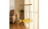 Fish Wind Chime Mosaic Stained Glass Wind Chime Coastal Hanging Ornament for Porch