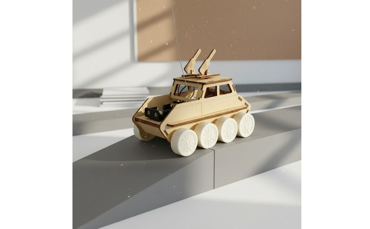 Remote-Control Tank Car Turret-Style DIY Kit Compact Toy Set